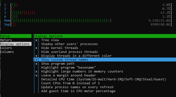 htop Thread Names